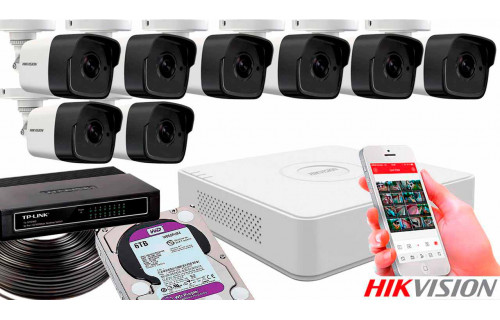 Комплект видеонаблюдения на 8 камер для улицы 2mp IP